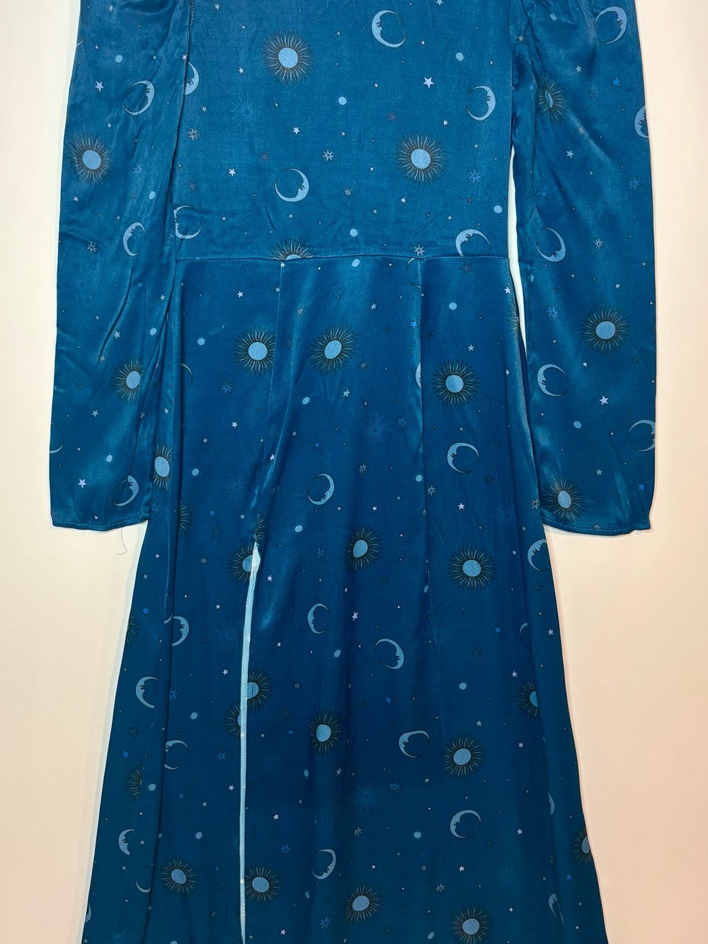 RAHI MOONLIGHT FALLON CELESTIAL MIND DRESS NWT BLUE SUN MOON STARS